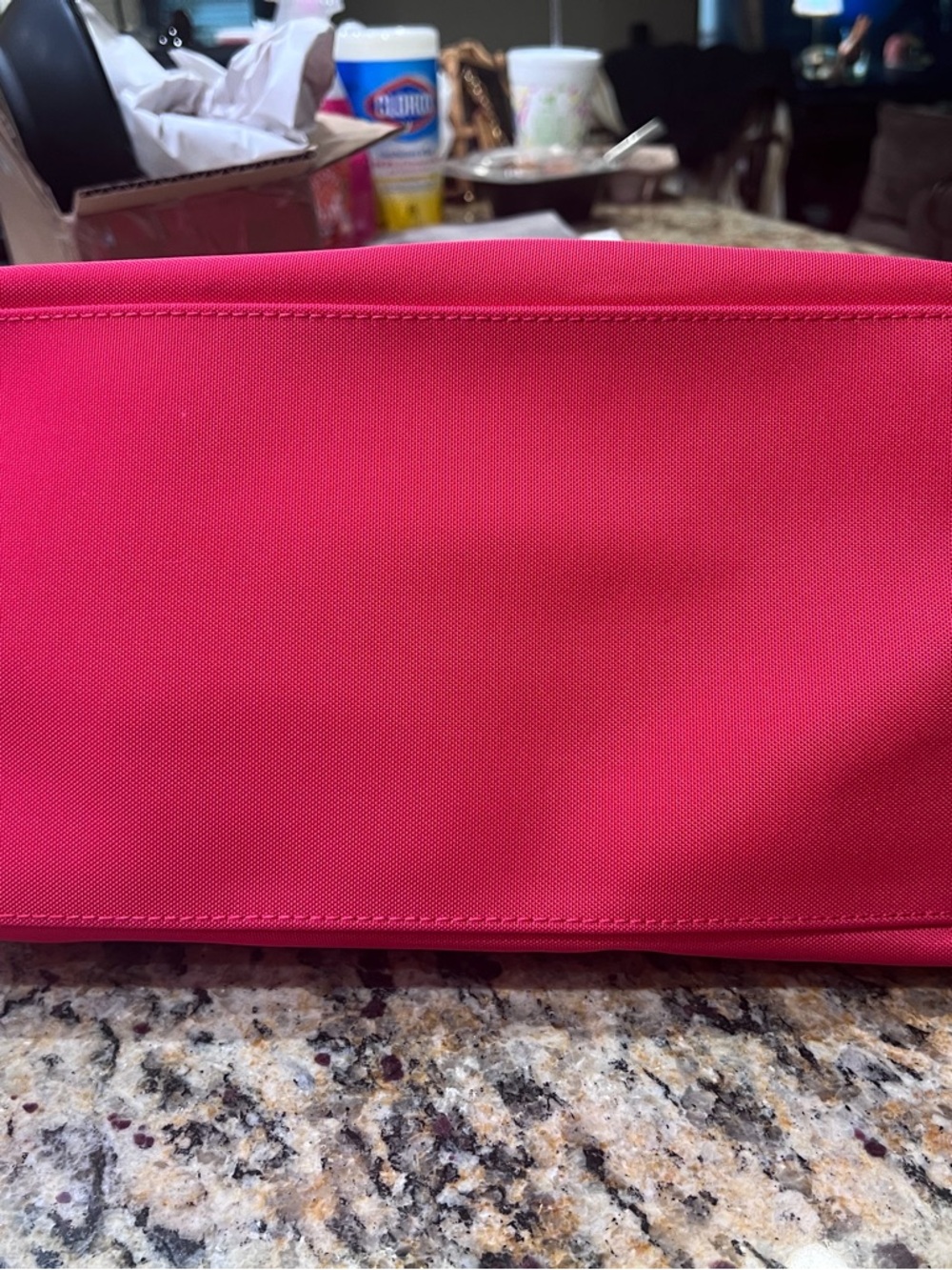 Dooney & Bourke Bright Pink Nylon Hobo with Brown Leather Trim - Picture 4 of 12